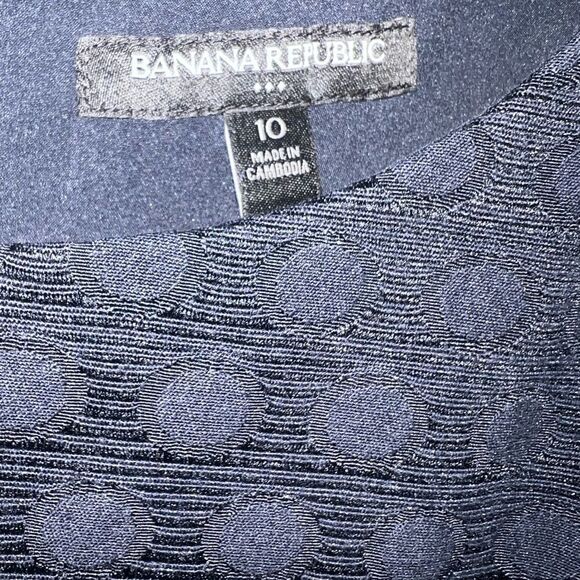 Banana Republic Jacquard Sheath Navy Blue Classy Sleeveless Dress Sz 10 - Picture 8 of 9